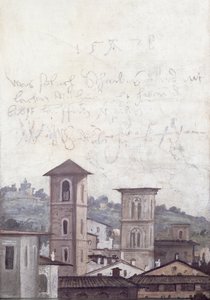 Szczegół „Sala delle Prospettive” (Sala Perspektywy) przedstawiający widok Rzymu, 1518-19